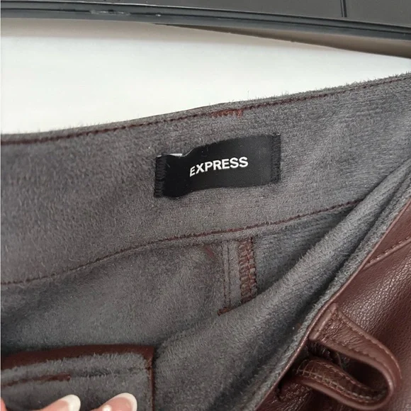 Express Faux Leather Mini Skirt in Deep Wine - Picture 4 of 7